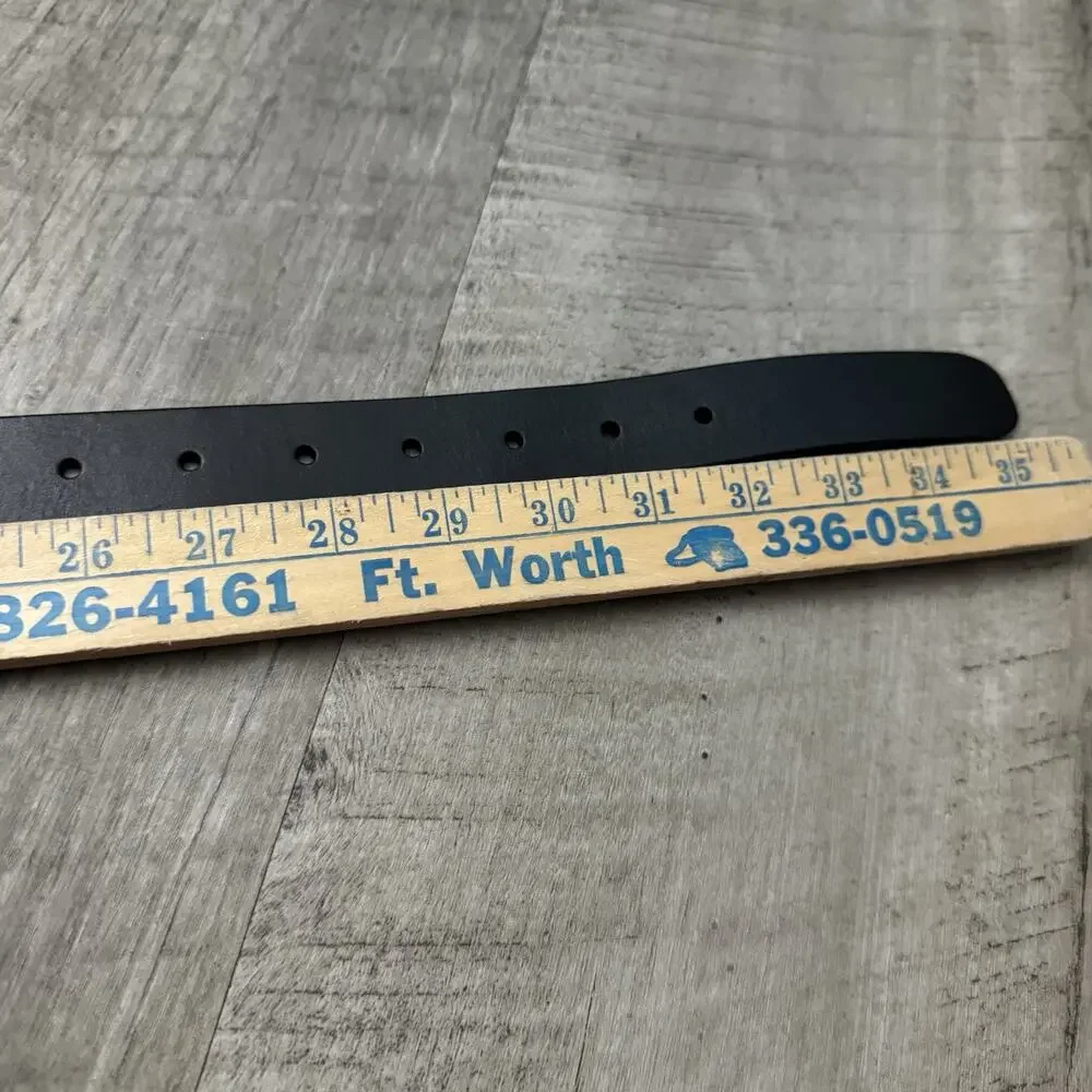 Madewell Womens Essential Leather Belt True Black Size XS Brass Gold Tone Buckle